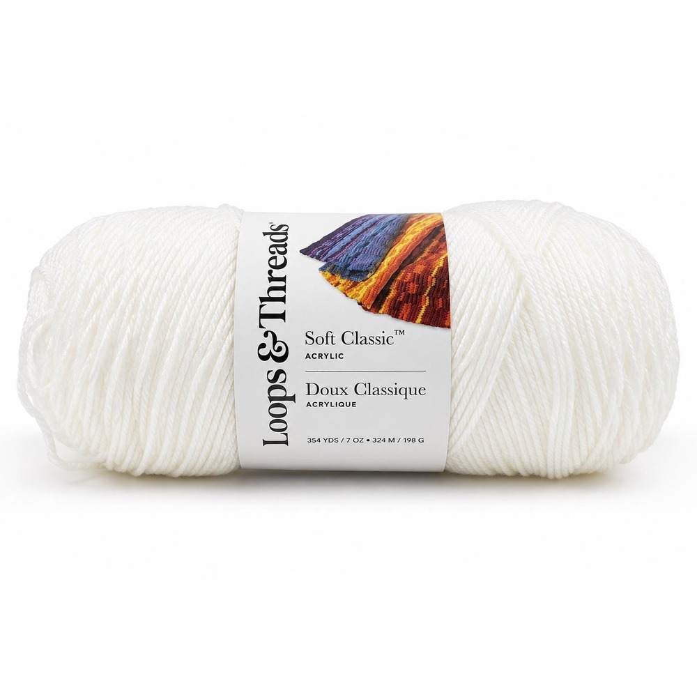 Loops & Threads Soft Classic Yarn-354 Yards-White-100% Acrylic
